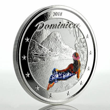 Dominica: The Nature Isle coloured 1 oz Silber 2018 Proof