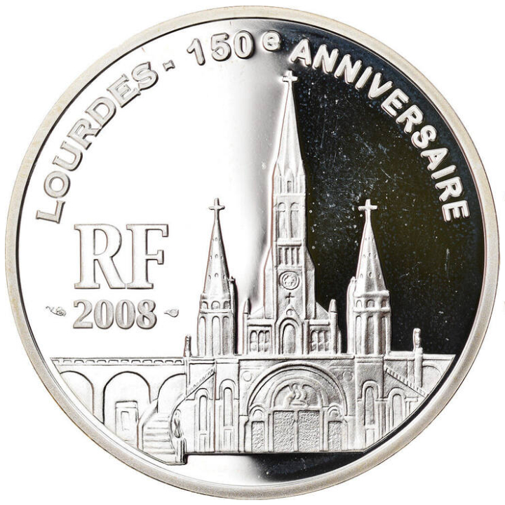 France: Lourdes 150e Anniversaire 1,5 Euro Silber 2008 Proof Coin