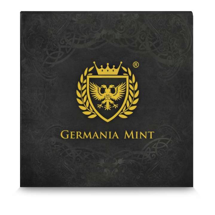 Germania Mint: Gods - Freyr coloured 2 oz Silver 2024 Bar Antique Finish