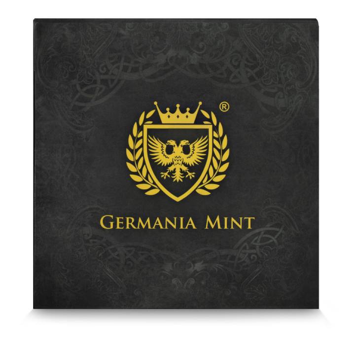 Germania Mint: Gods -Týr coloured 2 oz Silber 2024 Bar Antique Finish