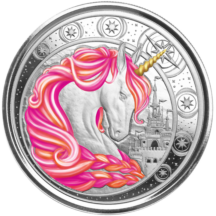 Ghana: Unicorn "Jubilee" coloured 1 oz Silver 2023 Proof (coin in card)