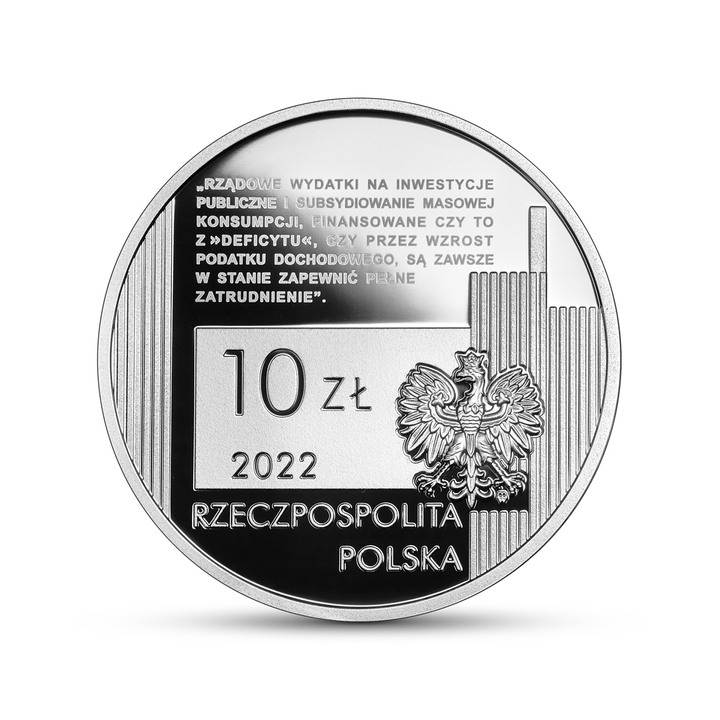 Great Polish Economists: Michał Kalecki 10 PLN Silber 2022 Proof