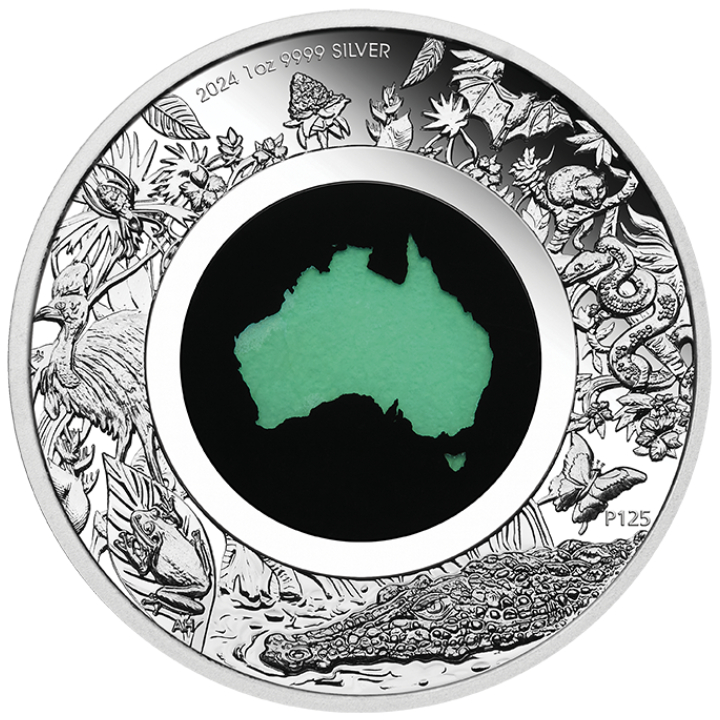 Great Southern Land 1 oz Silber 2024 Proof (Münze mit Chrysopras)