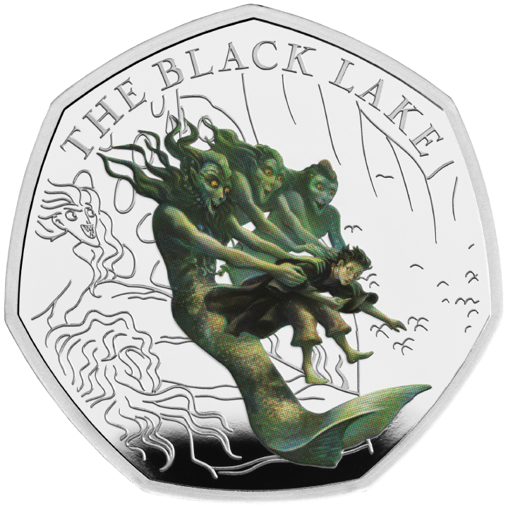 Harry Potter: Black Lake coloured 50p Silber 2024 Proof 