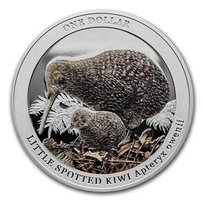 Kiwi coloured 1 oz Silber 2022 Proof