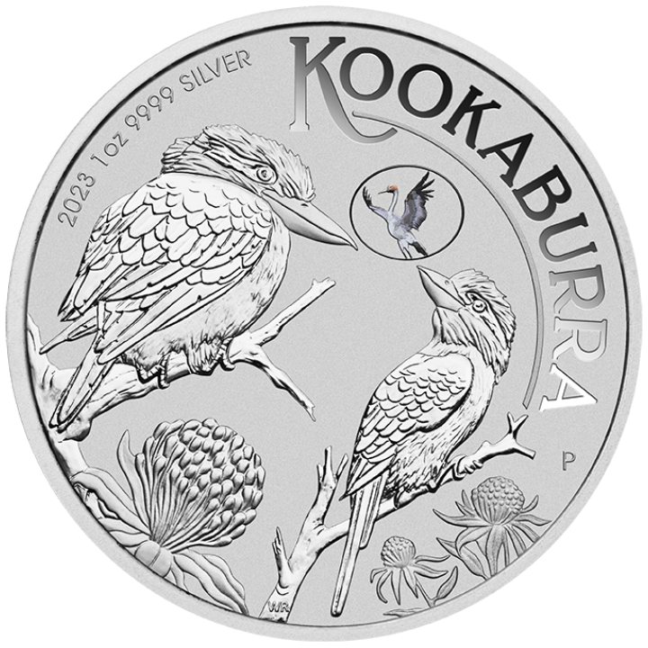 Kookaburra with Brolga 1 oz Silber 2023 Privy Mark (Brisbane Money Expo Anda Special)