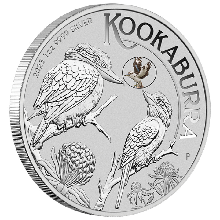 Kookaburra with Kookaburra coloured 1 oz Silber 2023 Privy Mark (Sydney Money Expo Anda Special)