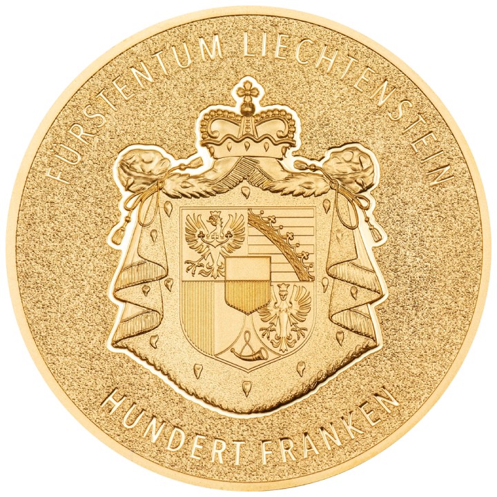 Liechtenstein: 100 years of the Swiss Franc in Liechtenstein 1 oz Gold 2024 Silk Coin 