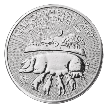 Lunar: Jahr des Schwein 1 oz Silber 2019 Royal Mint