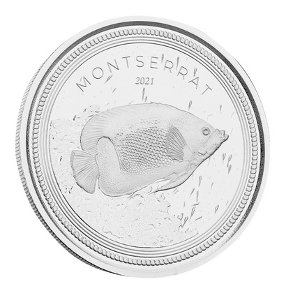 Montserrat Blue Girdled Angelfish 1 oz Silver 2021