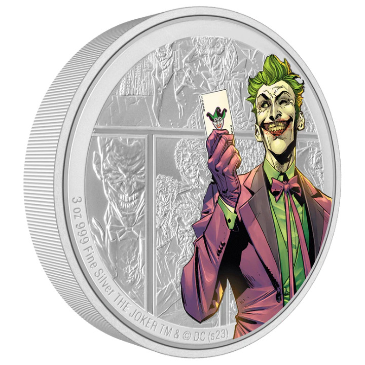 Niue: DC Villains - The Joker coloured 3 oz Silber 2023 Proof