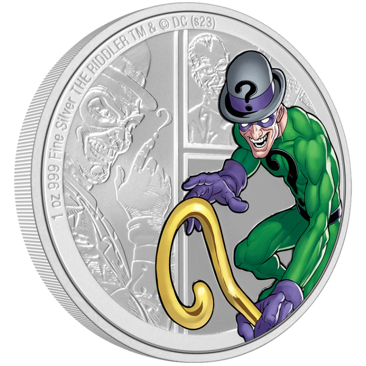 Niue: DC Villains - The Riddler coloured 1 oz Silber 2023 Proof