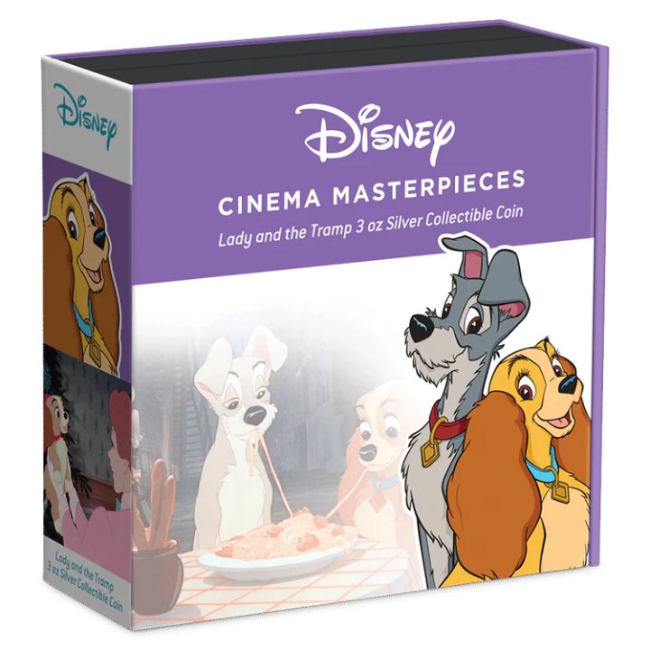 Niue: Disney Cinema Masterpieces - Lady and the Tramp coloured 3 oz Silber 2023 Proof