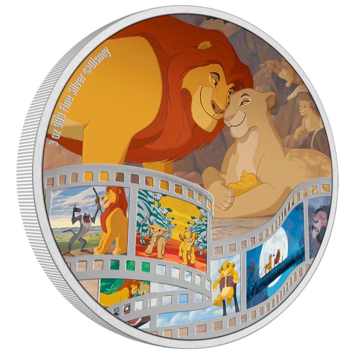 Niue: Disney Cinema Masterpieces - The Lion King coloured 3 oz Silber 2022 Proof