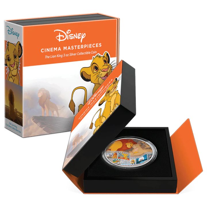 Niue: Disney Cinema Masterpieces - The Lion King coloured 3 oz Silber 2022 Proof