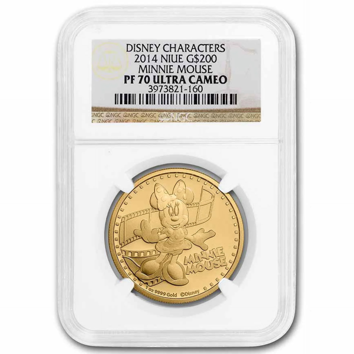 Niue: Disney - Minnie Mouse 1 oz Gold 2014 Proof NGC PF70 Ultra Cameo 