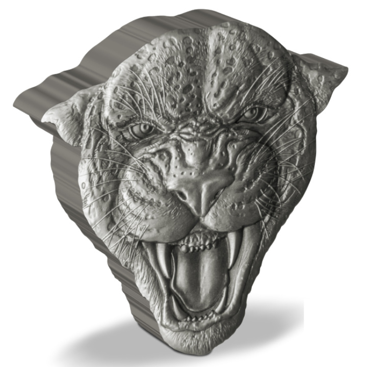 Niue: Fierce Nature - Leopard 2 oz Silber 2023 Antique Finish