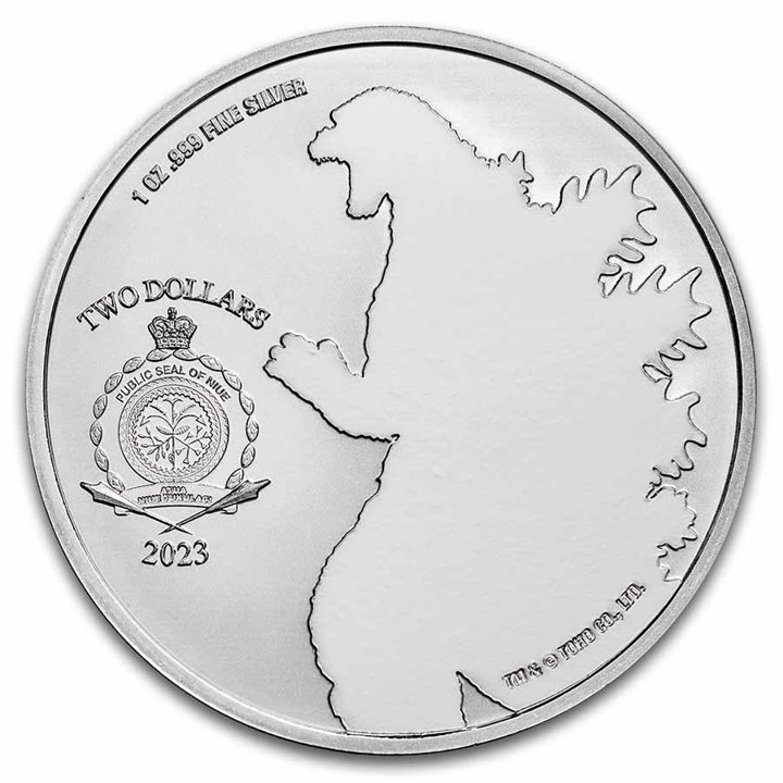 Niue: Godzilla vs Monsters - Mothra kolorowana 1 oz Silber 2023 Slab