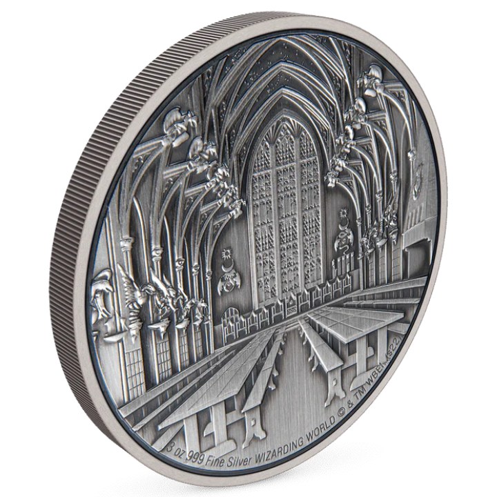 Niue: Harry Potter - Hogwarts The Great Hall 3 oz Silber 2022 Antique Finish