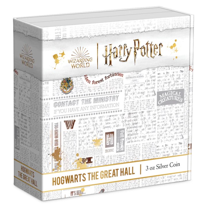 Niue: Harry Potter - Hogwarts The Great Hall 3 oz Silber 2022 Antique Finish