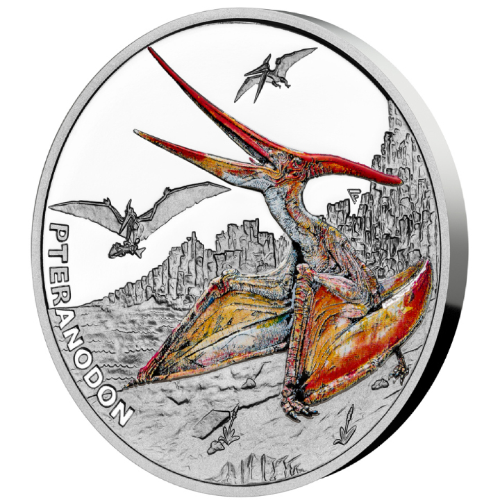 Niue: Prehistoric World - Pteranodon coloured $1 Silver 2023 Proof