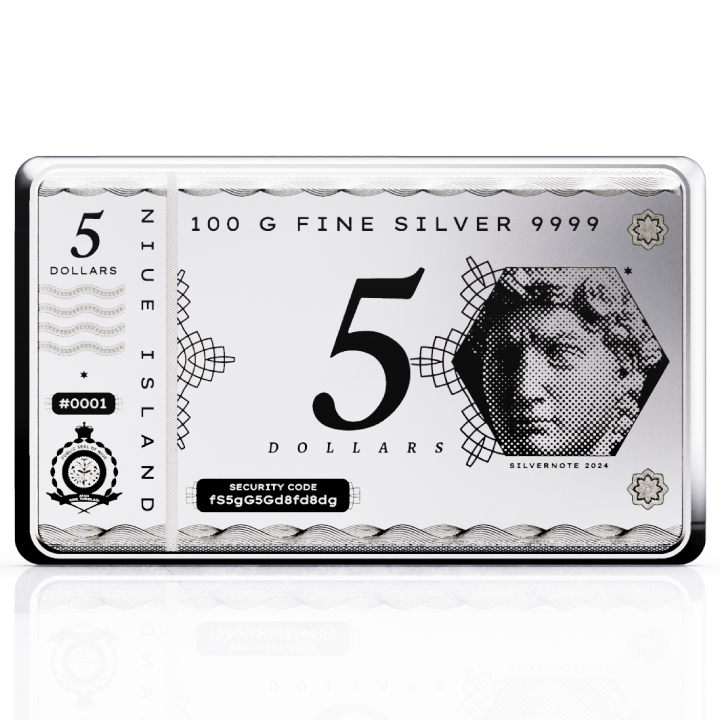 Niue: Silver Note Coinbar 100 grams Silber 2024