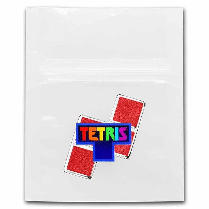 Niue: Tetris - Z-Tetrimino Block coloured 1 oz Silber 2023 Coin (red)