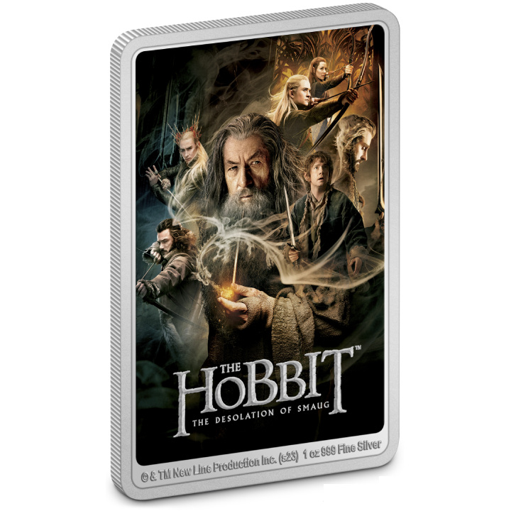 Niue: The Hobbit Poster - The Desolation of Smaug coloured 1 oz Silber 2023 Proof