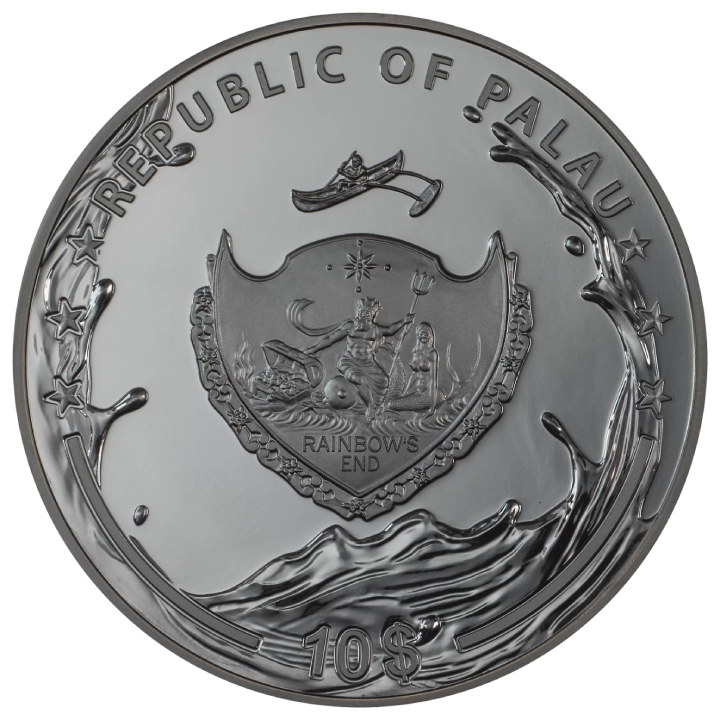 Palau: Goddess of Water 2 oz Silber 2024 Gilded Black Proof