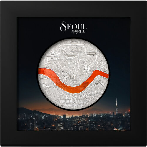 Palau: Tiffany Art Metropolis - Seoul coloured 3 oz Silber 2024 Proof Ultra High Relief Coin