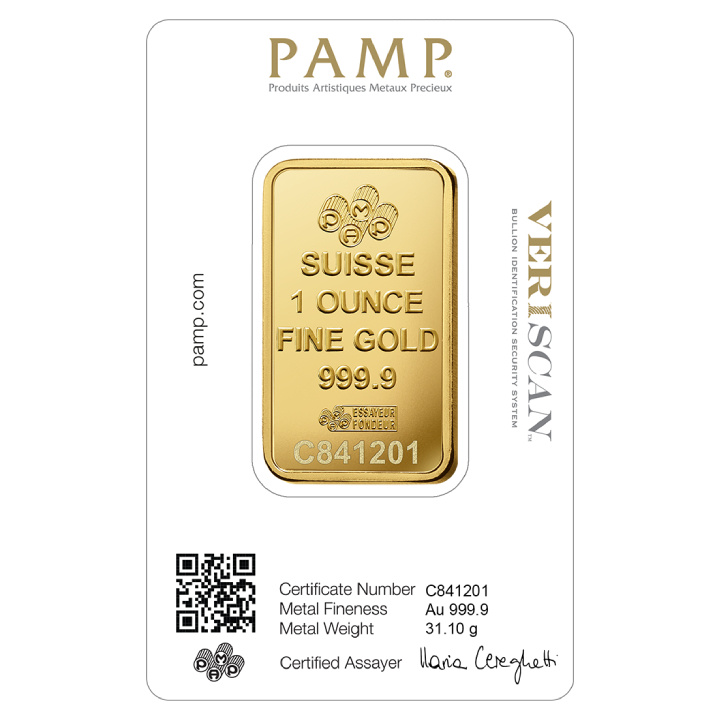 Pamp Suisse Fortuna Veriscan 1 oz Gold Bar LBMA