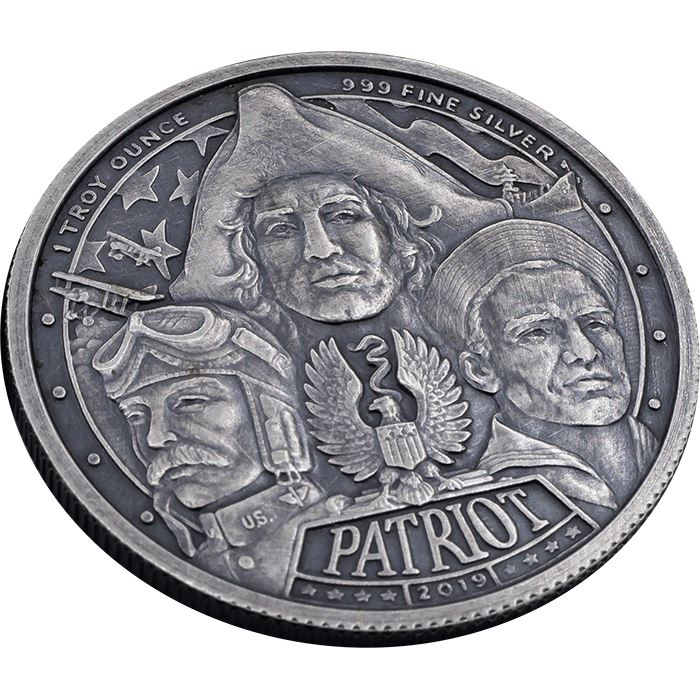 Patriot: World War II 1 oz Silber 2019 Antiqued Round Coin