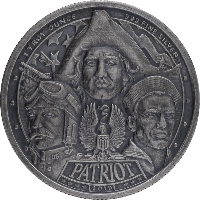 Patriot: World War II 1 oz Silber 2019 Antiqued Round Coin