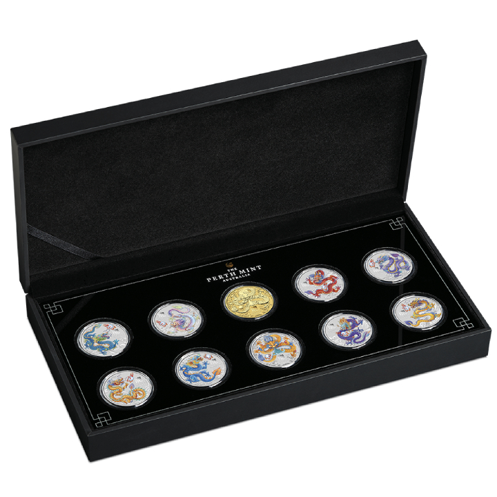 Perth Mint: Lunar III  - Year of the Dragon 1/2 oz Silver 10 Coin Set 2024