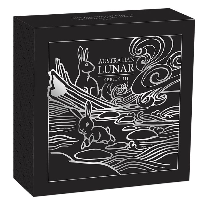 Perth Mint: Lunar III - Year of the Rabbit 1 oz Silber 2023 Gilded Coin (in the case)