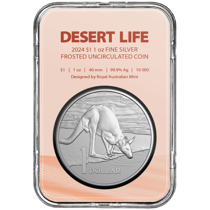 RAM: Kangaroo - Desert Life 1 oz Silber 2024 Frosted Coin 