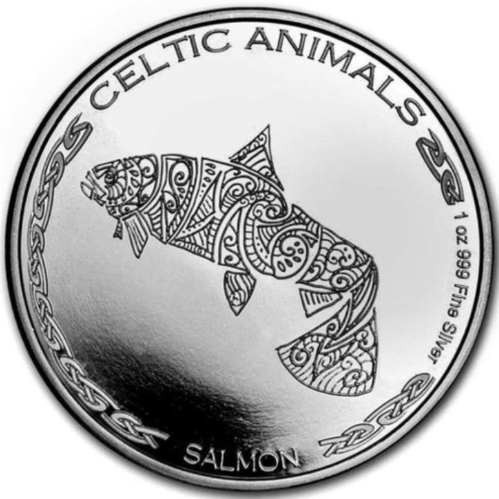 Republic of Chad: Celtic Animals - Salmon 1 oz Silber 2021