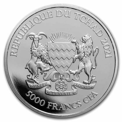 Republic of Chad: Mandala Antelope 1 oz Silber 2021