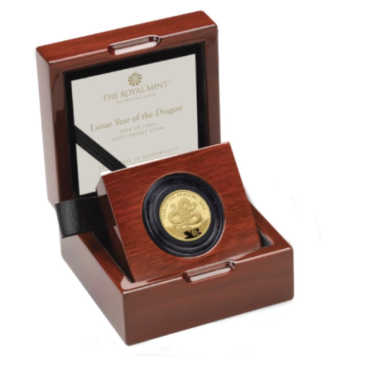 Royal Mint Lunar: Year of the Dragon 1/4 oz Gold 2024 Proof