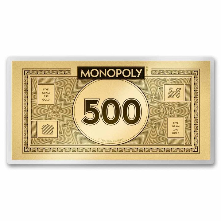 Samoa Bar Coin: Monopoly - Currency Notes 5 grams Gold 2024