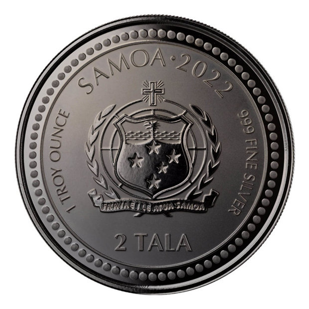 Samoa: Light of Christ 1 oz Silber 2022 Black Rhodium Proof