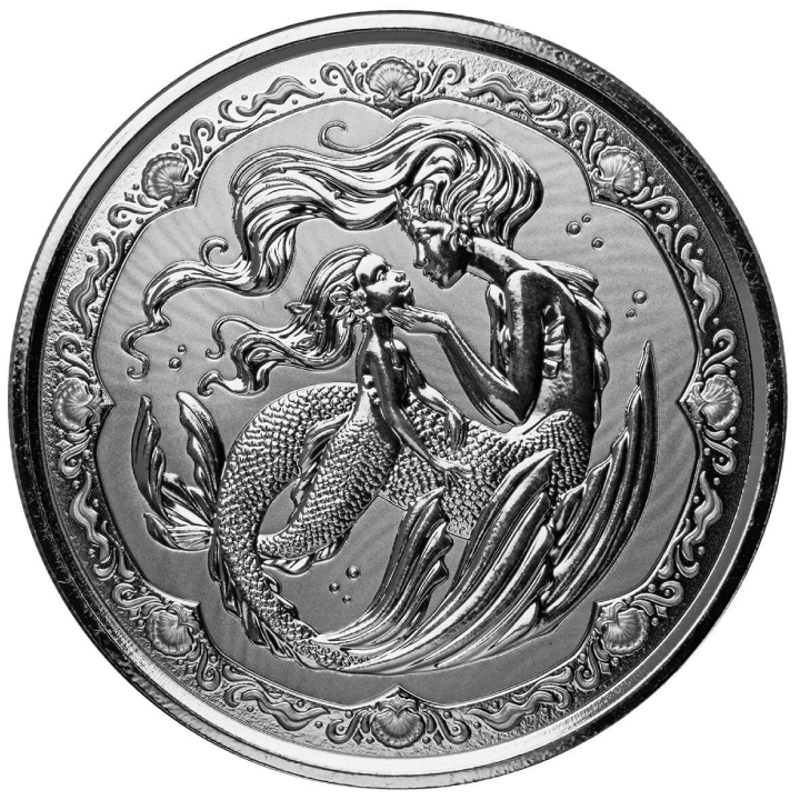 Samoa: Mermaid Mother & Daughter 1 oz Silver 2023 Prooflike Coin