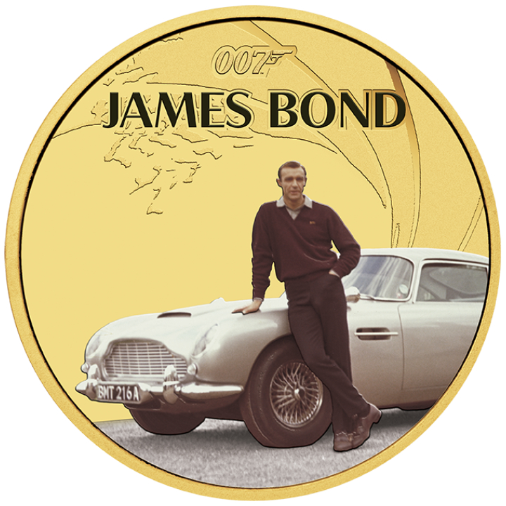 Set of 7 Tuvalu coins: James Bond - Sean Connery colored Silver 2024 Proof