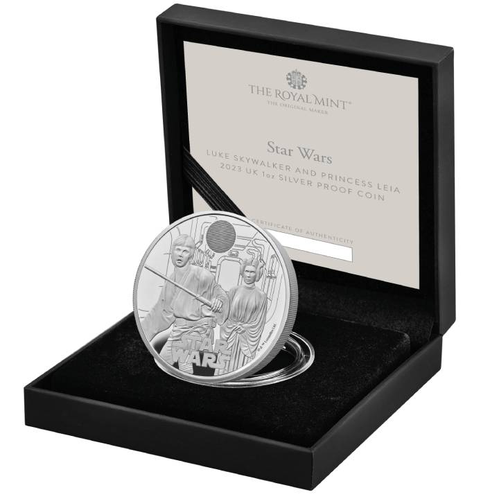 Star Wars: Luke Skywalker and Princess Leia 1 oz Silber 2023 Proof 