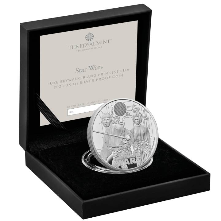 Star Wars: Luke Skywalker and Princess Leia 1 oz Silber 2023 Proof 