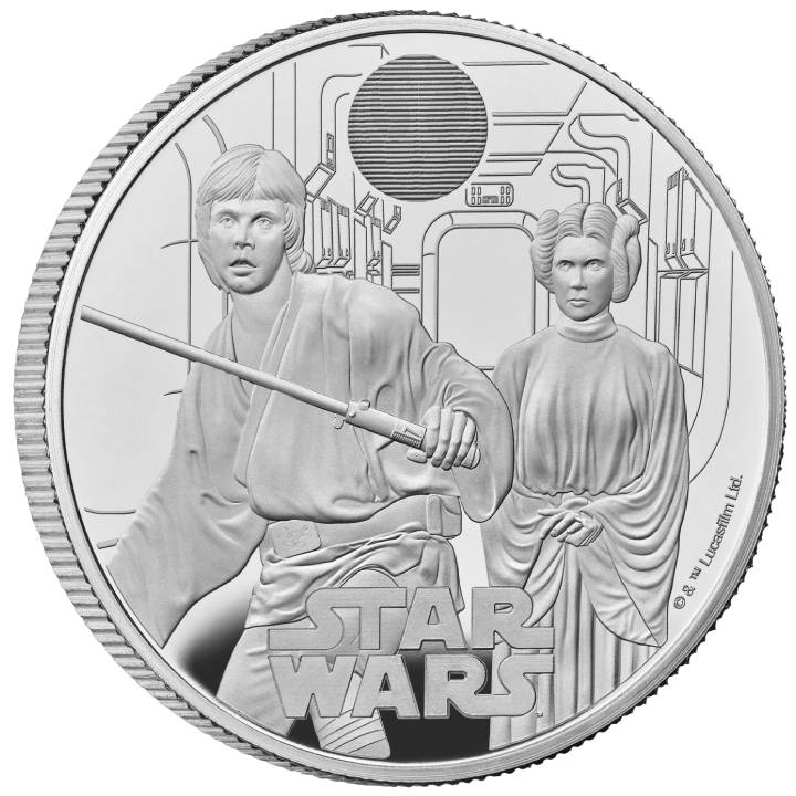 Star Wars: Luke Skywalker and Princess Leia 1 oz Silber 2023 Proof 