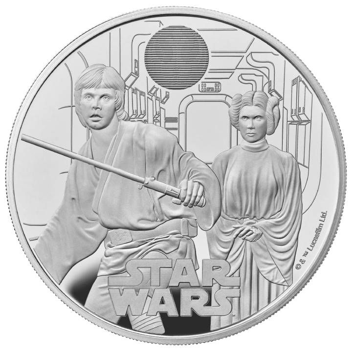 Star Wars: Luke Skywalker and Princess Leia 1 oz Silber 2023 Proof 