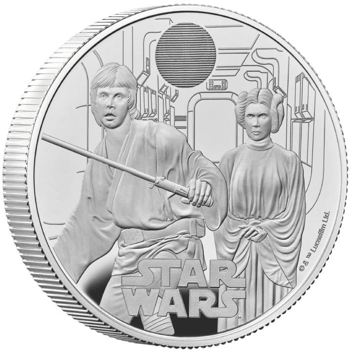 Star Wars: Luke Skywalker and Princess Leia 2 oz Silber 2023 Proof 