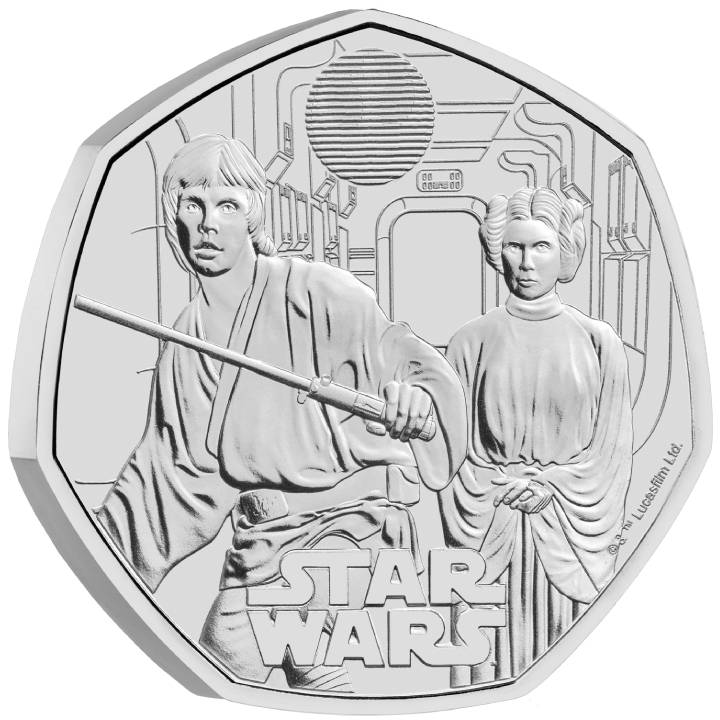 Star Wars: Luke Skywalker and Princess Leia 50p Cupro-Nickel 2023