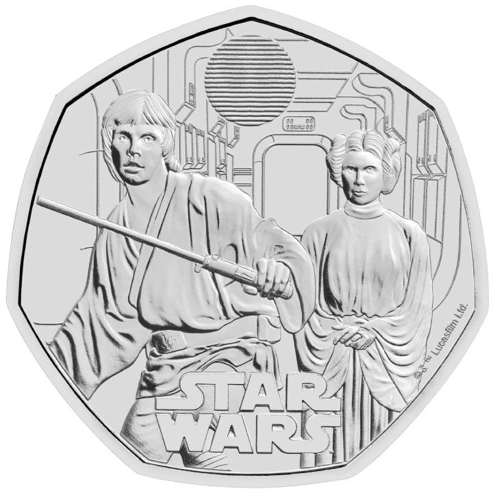 Star Wars: Luke Skywalker and Princess Leia 50p Cupro-Nickel 2023